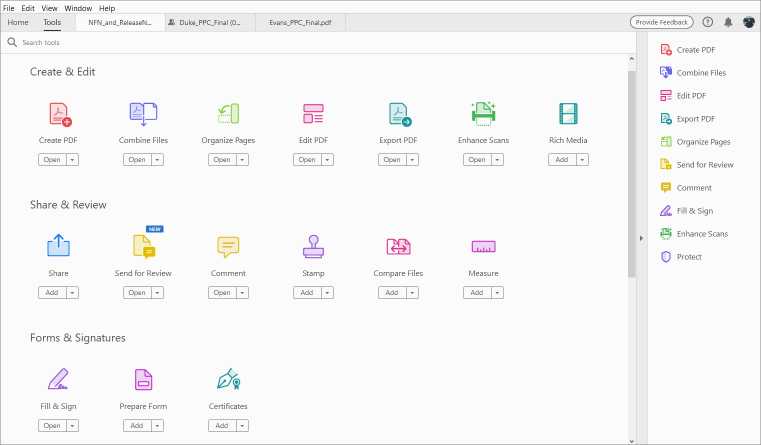 Adobe Acrobat Pro Dc Interface